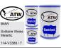 Preview: BMW, Solitaire Weiss Metallic, 114-V3389 / 7: 500ml Lackdose + 500ml Klarlack + 250ml Härter - Set, von ATW Autoteile West.